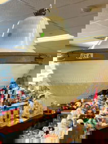 Holophane glass hanging light fixture