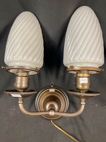 Turn of the Century  Wall Sconce with Bullet Shades.