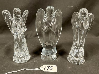 Set of (3) Crystal Angels. Baccarat and (2) other.