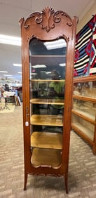 Golden Oak Single Door Glass Fronted Cabinet