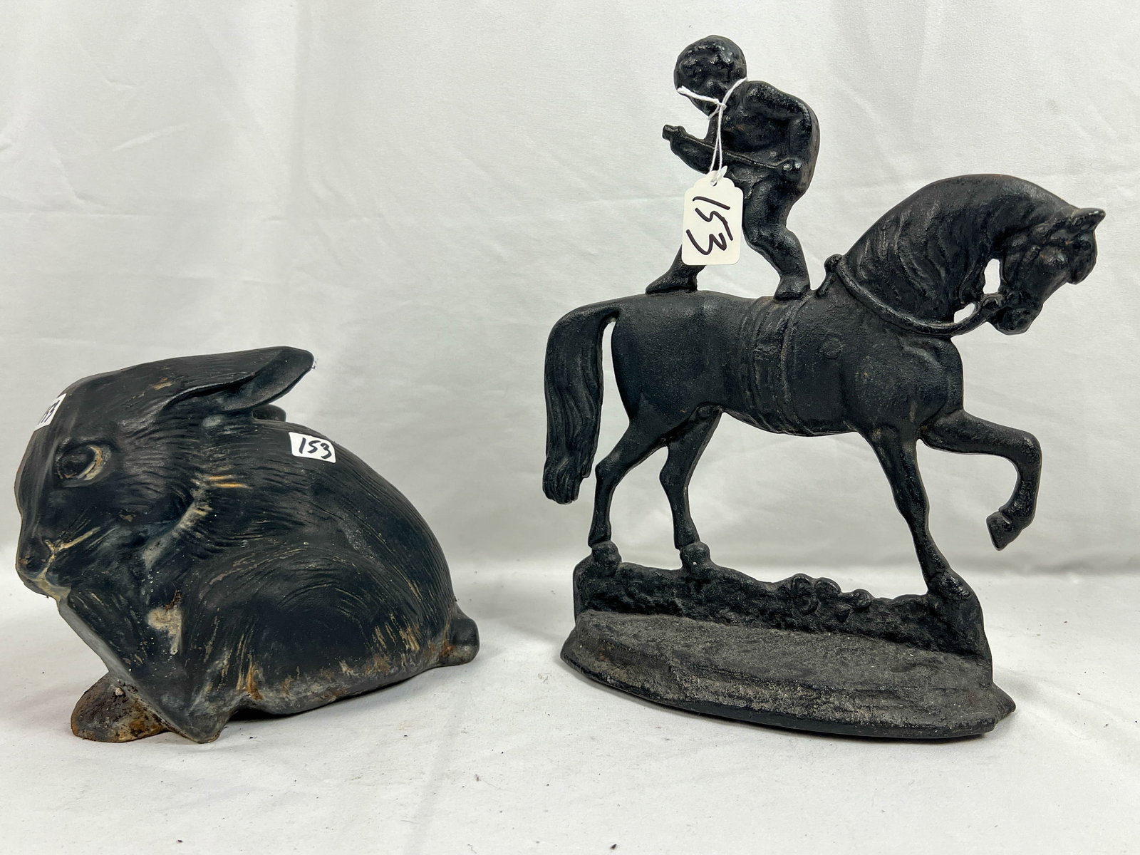 Pair of Figural Cast Iron Black Door Stops (1 of 2)