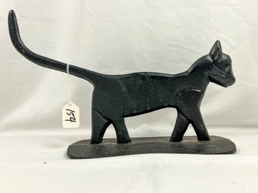 Cast Iron Cat Door Stop/Boot Scraper 1930's.