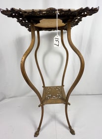 Victorian Brass Open Work Plant Stand