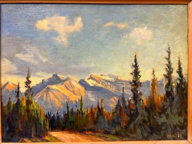 Fraser Oil on Board-Canadian Rockies-1949