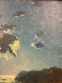 Francesco Spicuzza Oil on board-Moonlit Sky