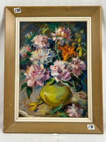 Francesco Spicuzza Oil on board-Floral Still Life