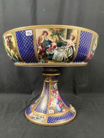 Elaborate Sevres Style Porcelain Pedestal bowl