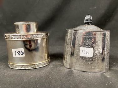 Pair of Silverplate Tea Caddies