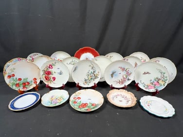 Huge Lot of Hand Painted Plates