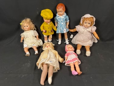 6 Composition Dolls Effanbee and Others