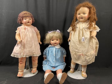 3 Large Composition Dolls