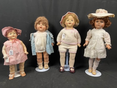 Group of 4 Composition Dolls