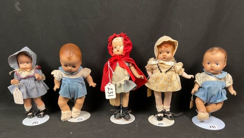 5 Effanbee Dolls Composition