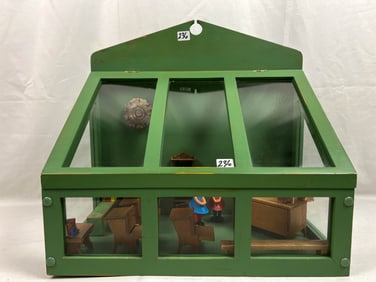 Vintage School House Diorama Display Case