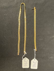 14K Gold Rope and Heart Necklace and Bracelet