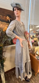 1900's gingham dress on mannequin,