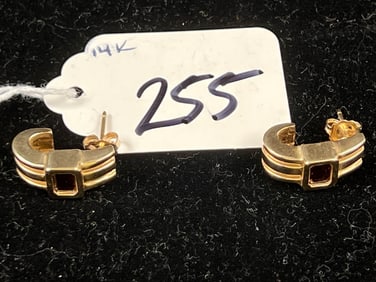 14k Gold and Garnet Post Earrings