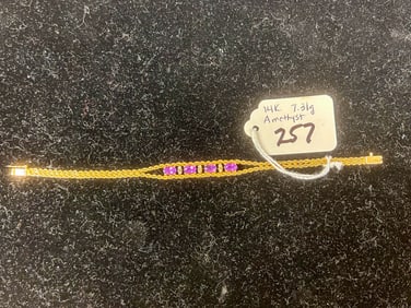 14k Gold and Amethyst Bracelet