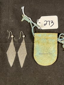 Tiffany Elsa Peretti Sterling mesh drop Earrings