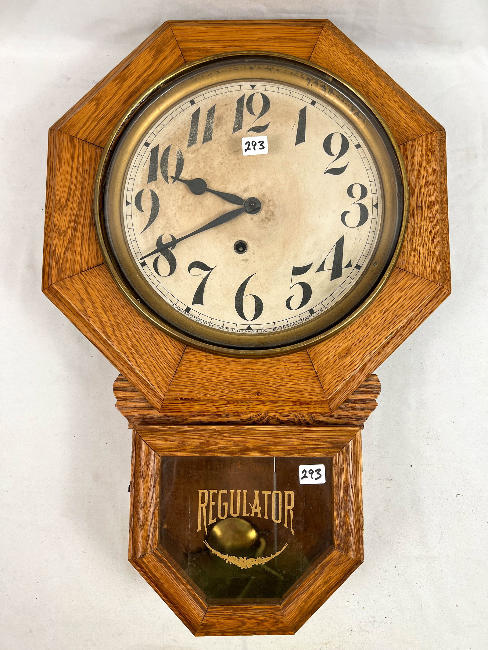 Regulator Ingrahm Octagon Schoolhouse Clock (1 of 5)