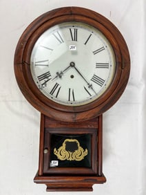 Rosewood Clock by Waterbury with Original Stencil Door