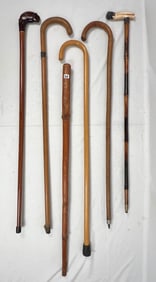 Group of 6 Wooden Canes