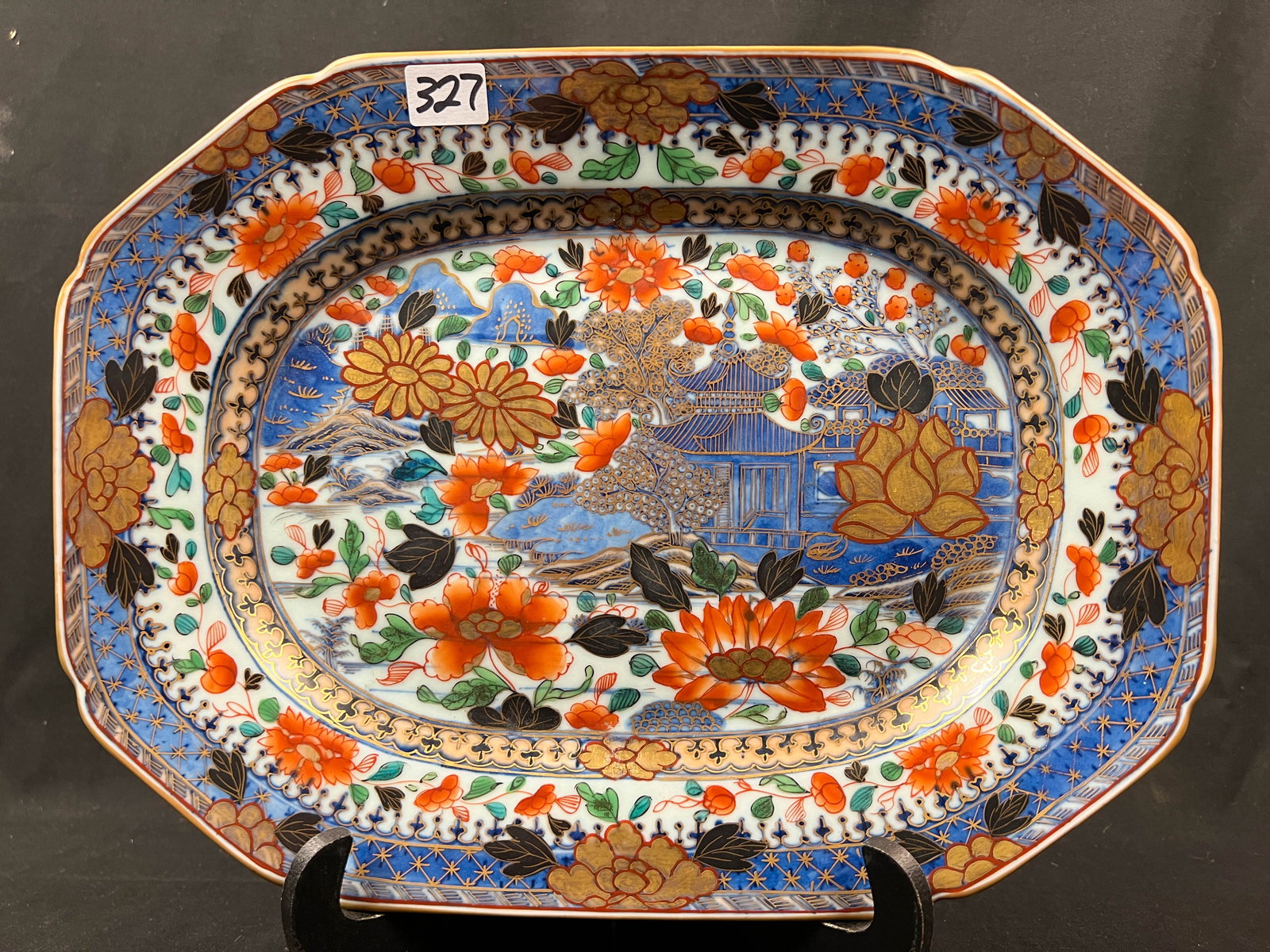 Early Chinese Hand Painted Platter (1 of 2)