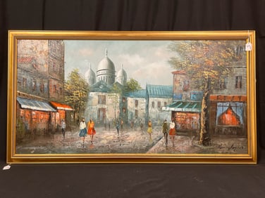 Henry Rogers MCM Paris Street scene oil canvas.