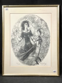 Chaim Gross "Girl on Knee" Lithograph Print