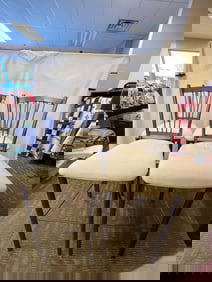 Four Metal Upholstered Tall Barstools