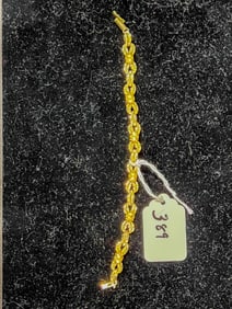 14K Gold Bow Filigree Bracelet 7"