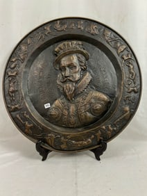 Antique 3D Tin Plaque