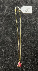 14K Gold Necklace with Ruby Pendant