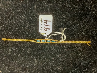 14K Gold Bracelet with Topaz and Small Diamonds