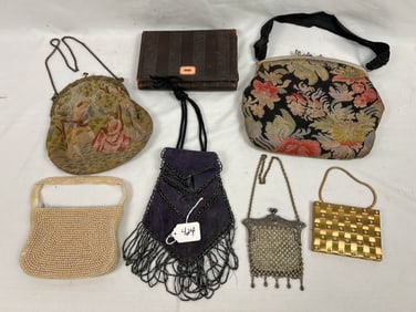 Lot of Antique Beaded and Needlepoint Purses