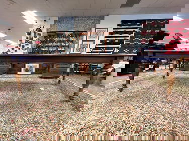 Large Maple Stained Large Dining Room Table