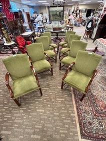 8 Taylor Company Mahogany Upholstered Arm Chairs