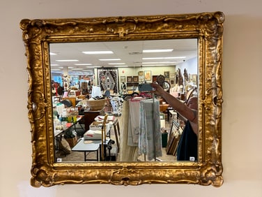 Gold Leaf Antique Fancy Entry Mirror