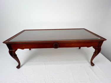 Queen Anne Mahogany Coffee Table with Shell Carvings.