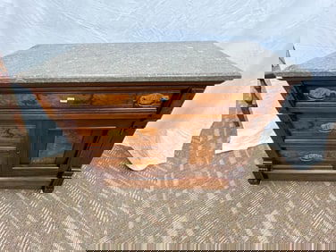 Black Walnut Marble Top Commode