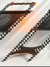 Single Door Mahogany Smoking Stand