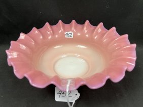 A Peachblow Ruffled Edge Brides Bowl