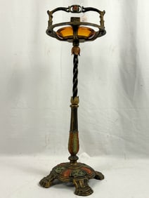 Turn of the Century Fancy Iron Floor Standing Ash Tray Stand