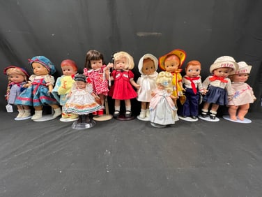 Lot of 12 Dolls-All Newer Effanbee, Patsy Family-Large Lot of Dressed Dolls
