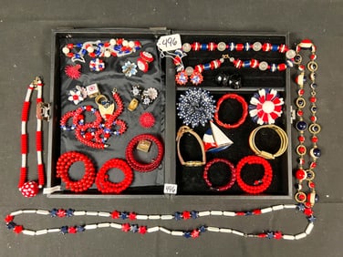 Group of Vintage Patriotic Costume Jewelry