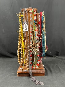 Turnable Jewelry Display with Crystal, Pearl Necklaces and More