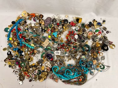Huge Lot of Earrings, Necklaces and Brooches