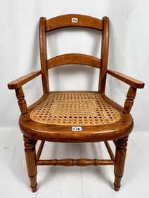 Caned seat childs arm chair