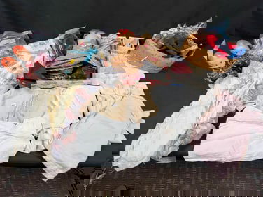 Lot of Dolls and 1940's Doll Clothing