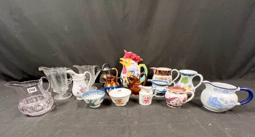 Mixed Lot of Creamers/Porcelain and Glass